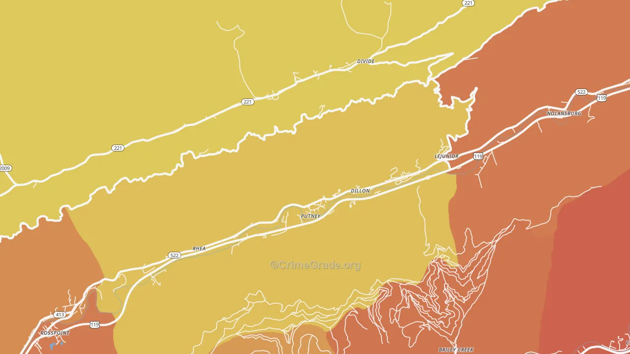 40865, KY Map of Theft Rates