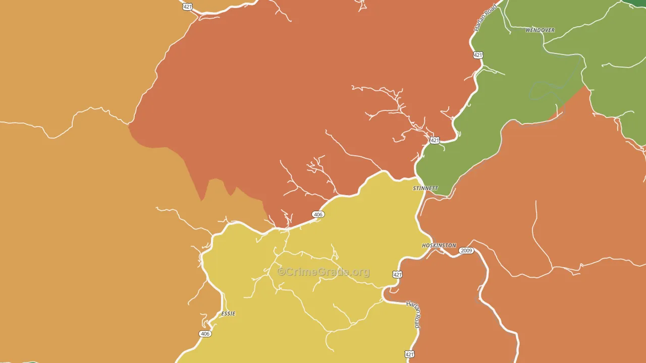 40868, KY Map of Theft Rates
