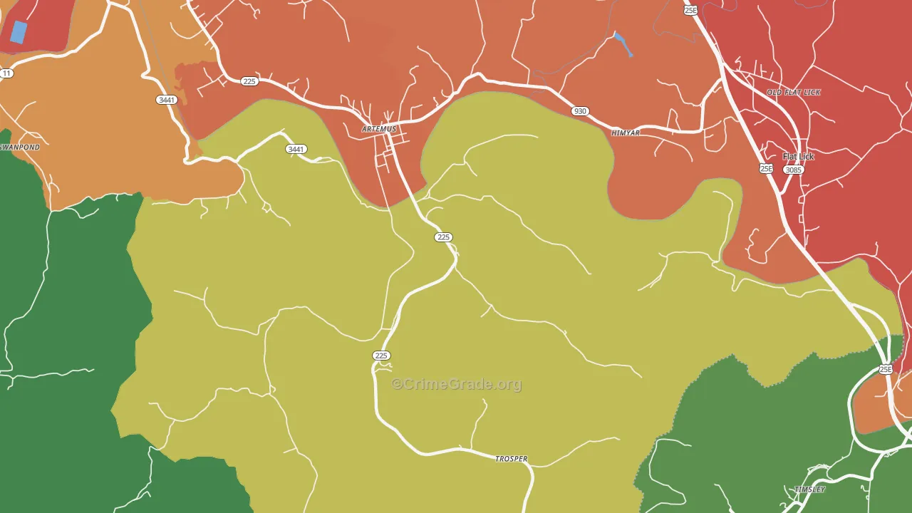 40903, KY Map of Theft Rates