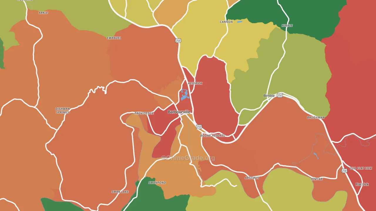 40906, KY Map of Theft Rates
