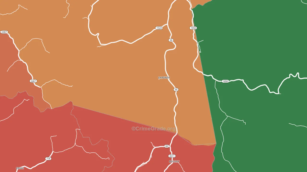 40913, KY Map of Theft Rates