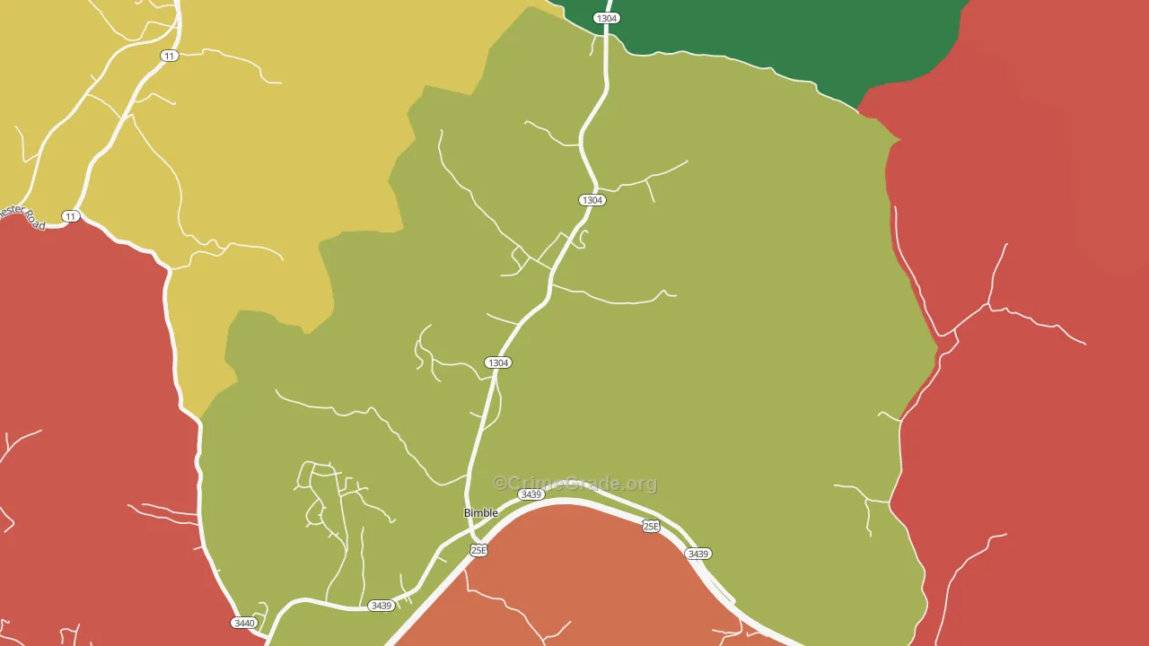40915, KY Map of Theft Rates