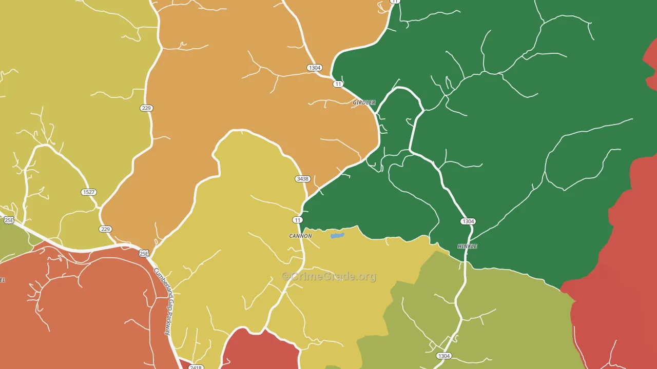 40923, KY Map of Theft Rates