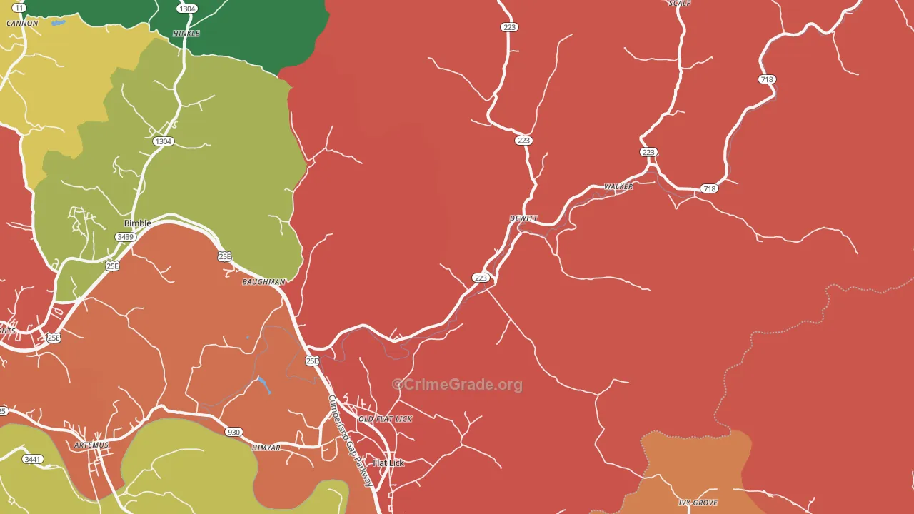 40935, KY Map of Theft Rates