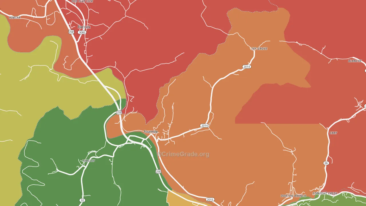 40939, KY Map of Theft Rates