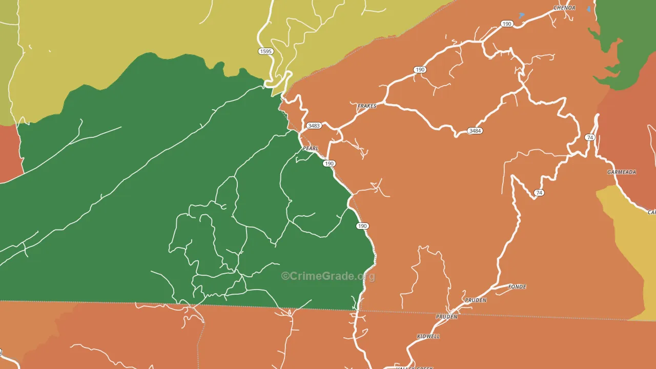40940, KY Map of Theft Rates