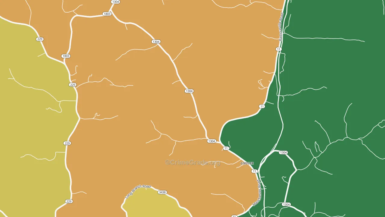 40943, KY Map of Theft Rates