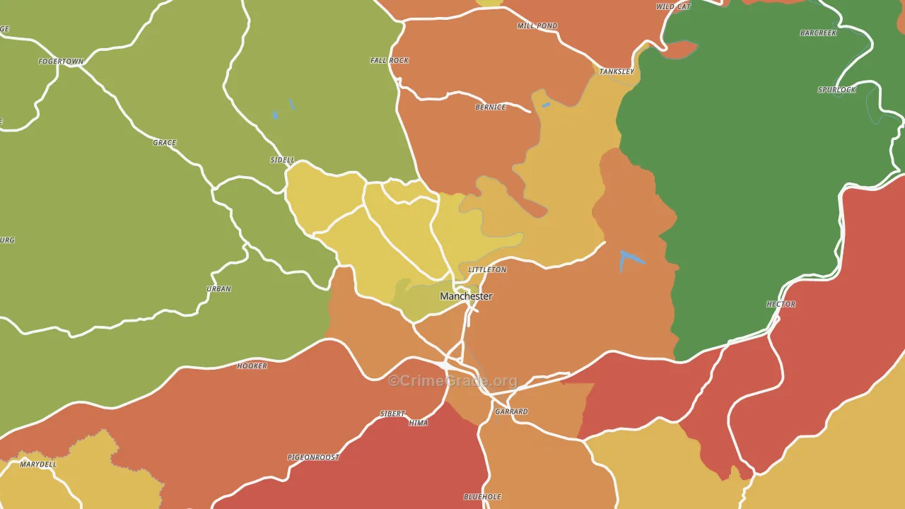 40962, KY Map of Theft Rates