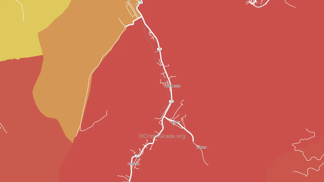 40964, KY Map of Theft Rates