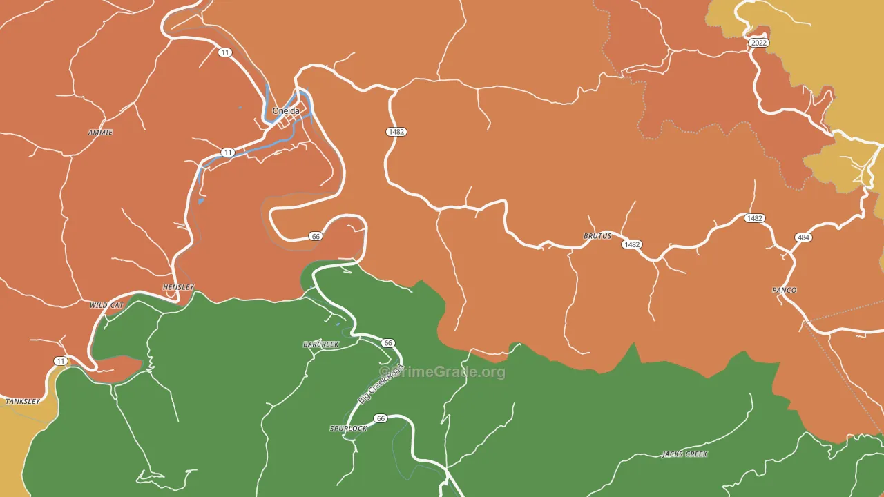 40972, KY Map of Theft Rates