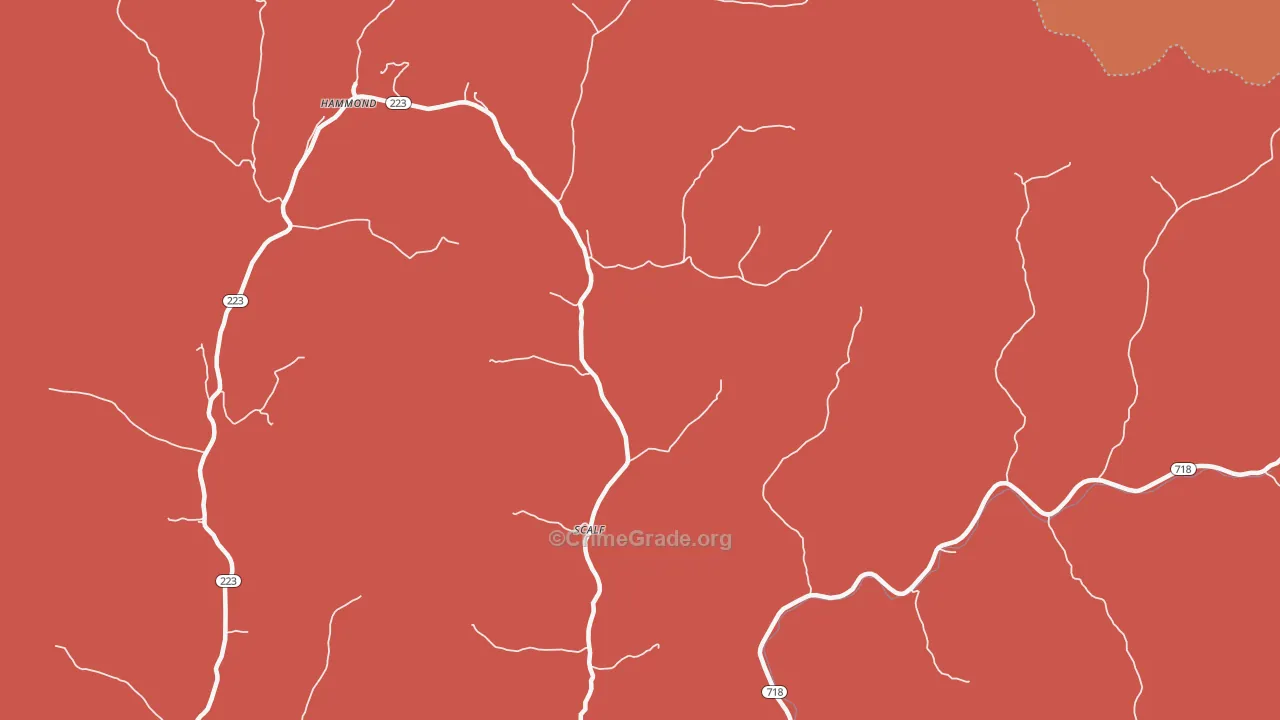 40982, KY Map of Theft Rates