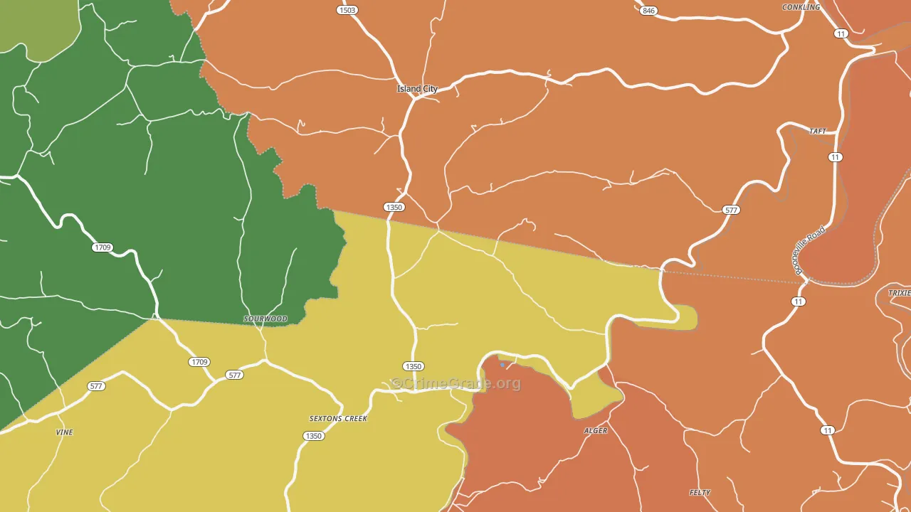 40983, KY Map of Theft Rates
