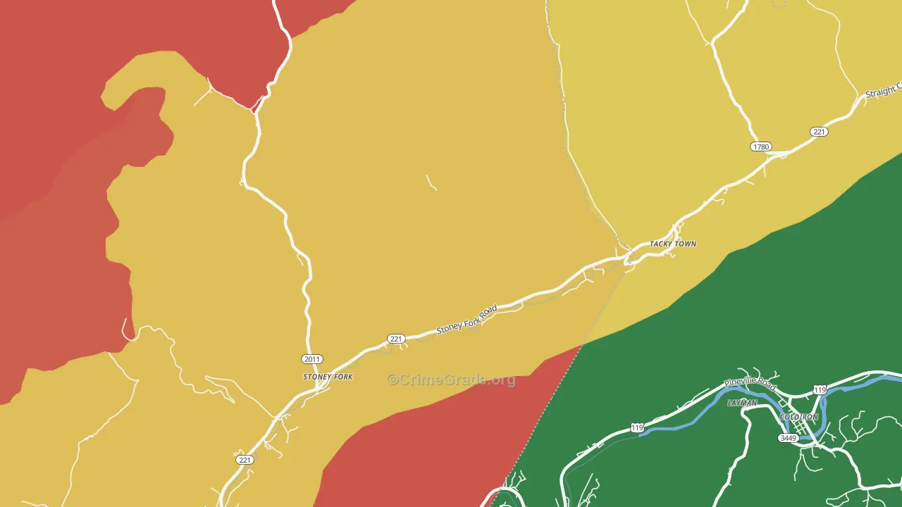40988, KY Map of Theft Rates