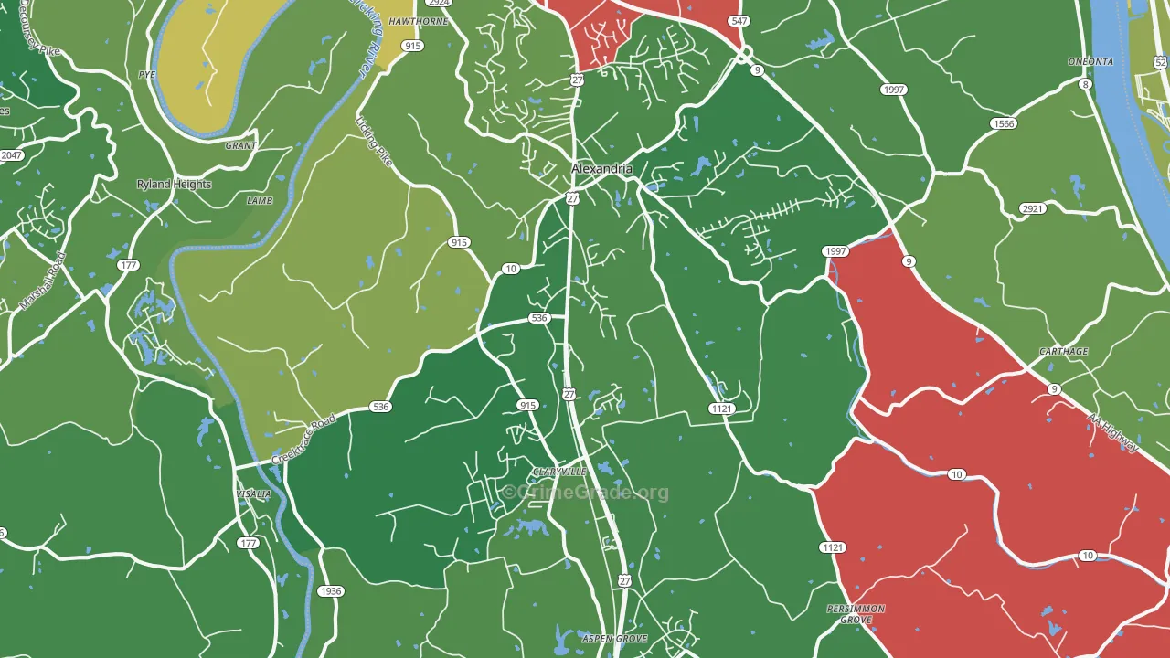 41001, KY Map of Theft Rates