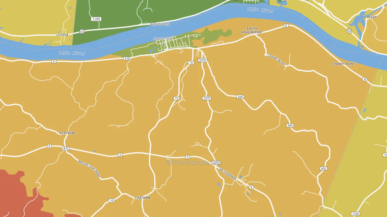41002, KY Map of Theft Rates