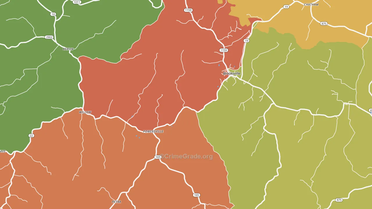 41004, KY Map of Theft Rates