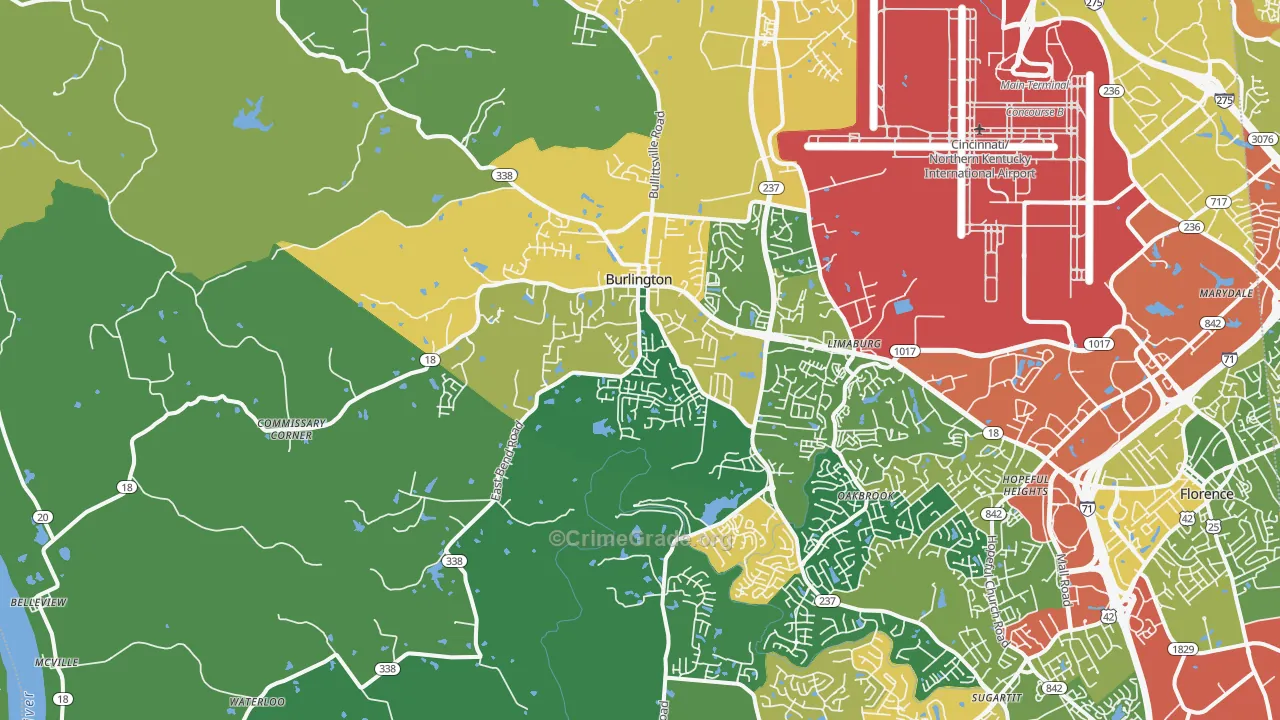 41005, KY Map of Theft Rates