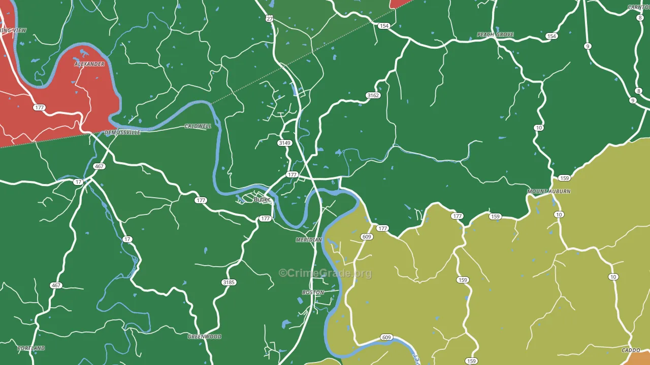 41006, KY Map of Theft Rates
