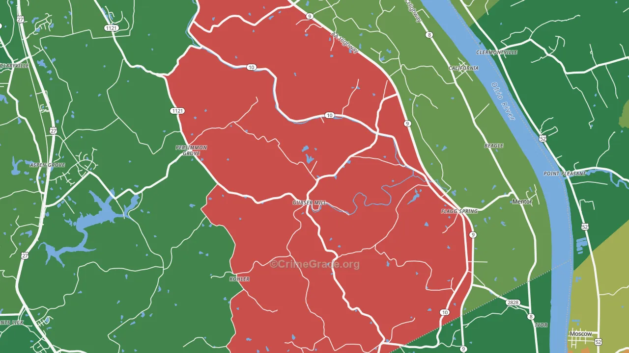 41007, KY Map of Theft Rates