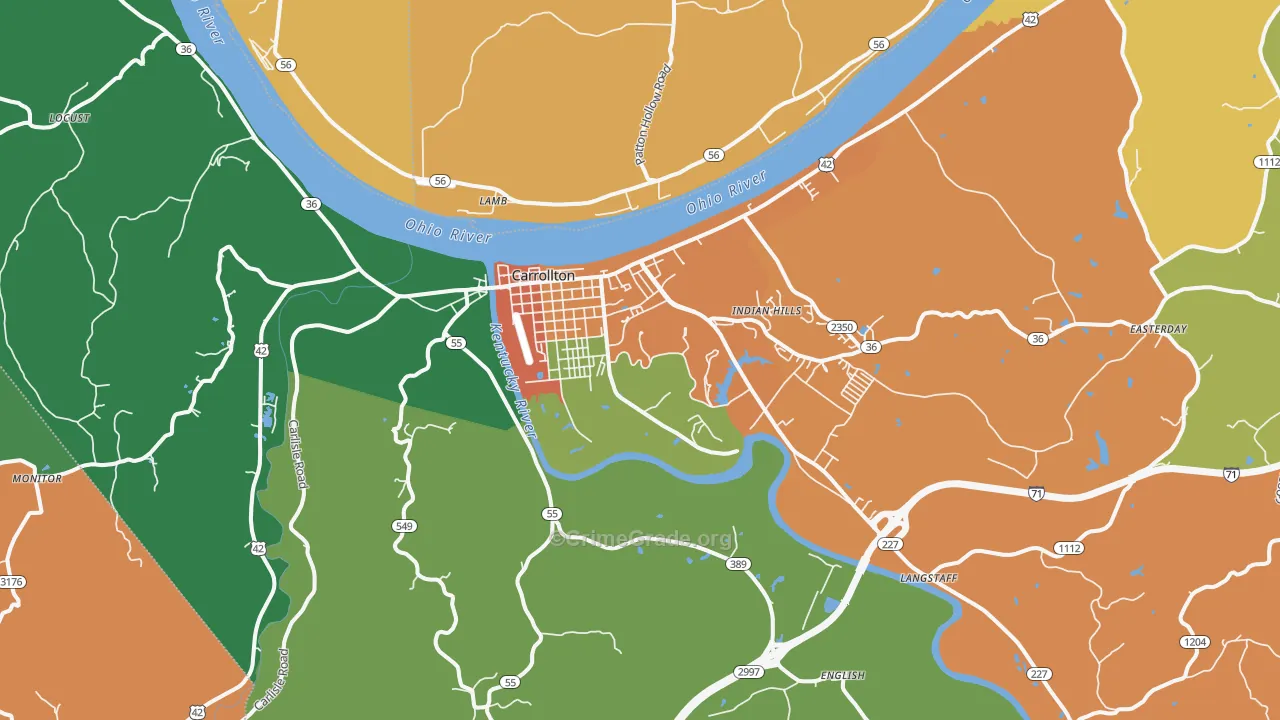 41008, KY Map of Theft Rates