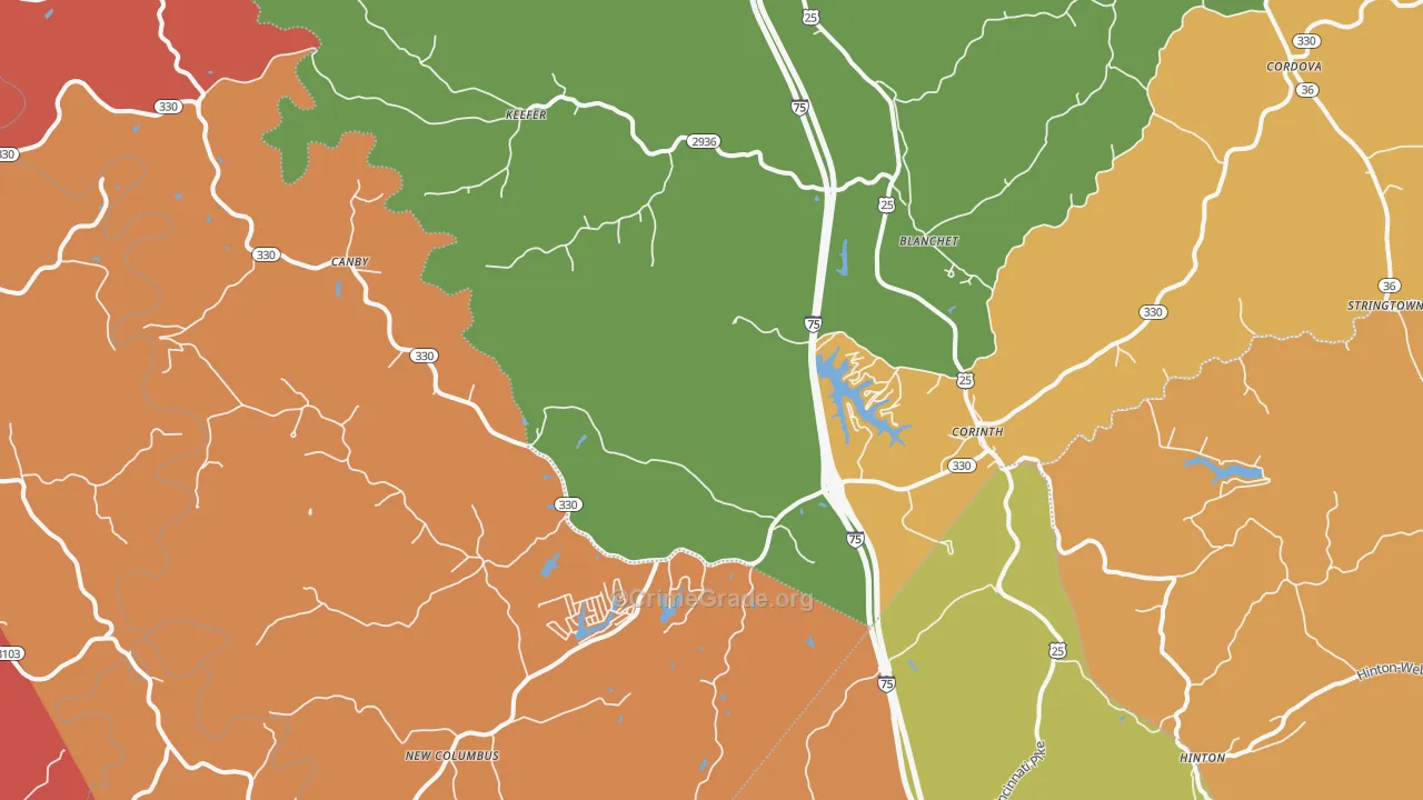 41010, KY Map of Theft Rates