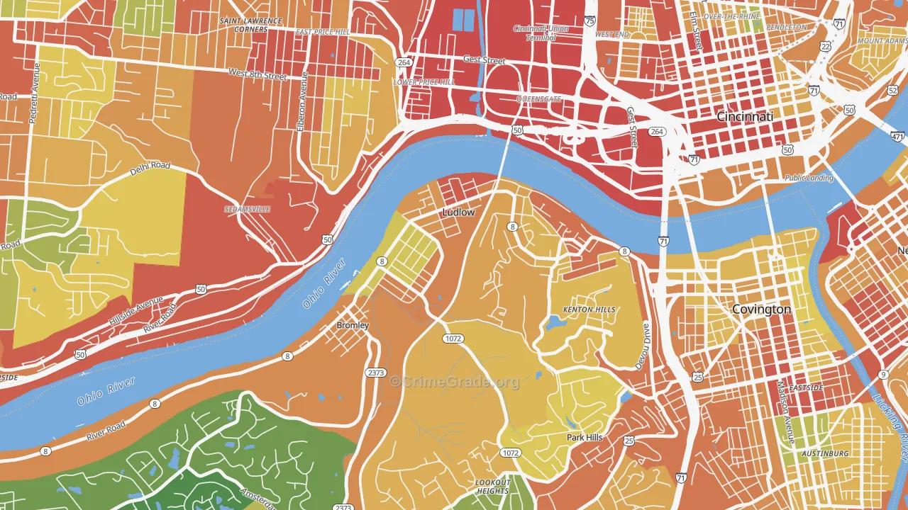 41016, KY Map of Theft Rates