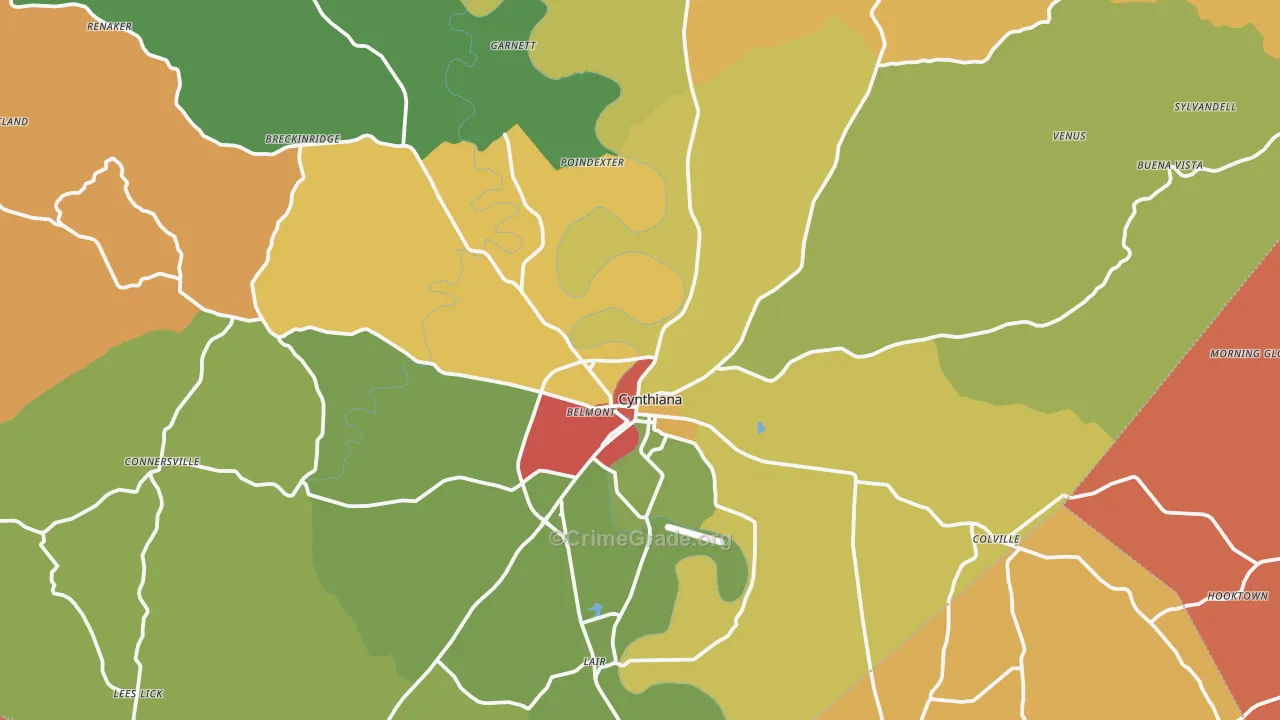41031, KY Map of Theft Rates