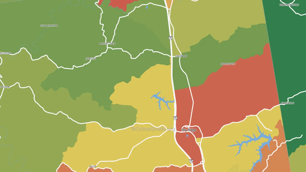 41035, KY Map of Theft Rates