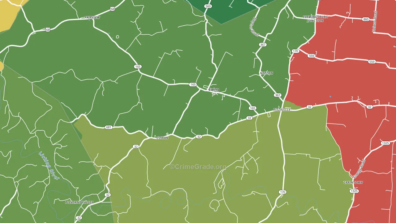 41039, KY Map of Theft Rates