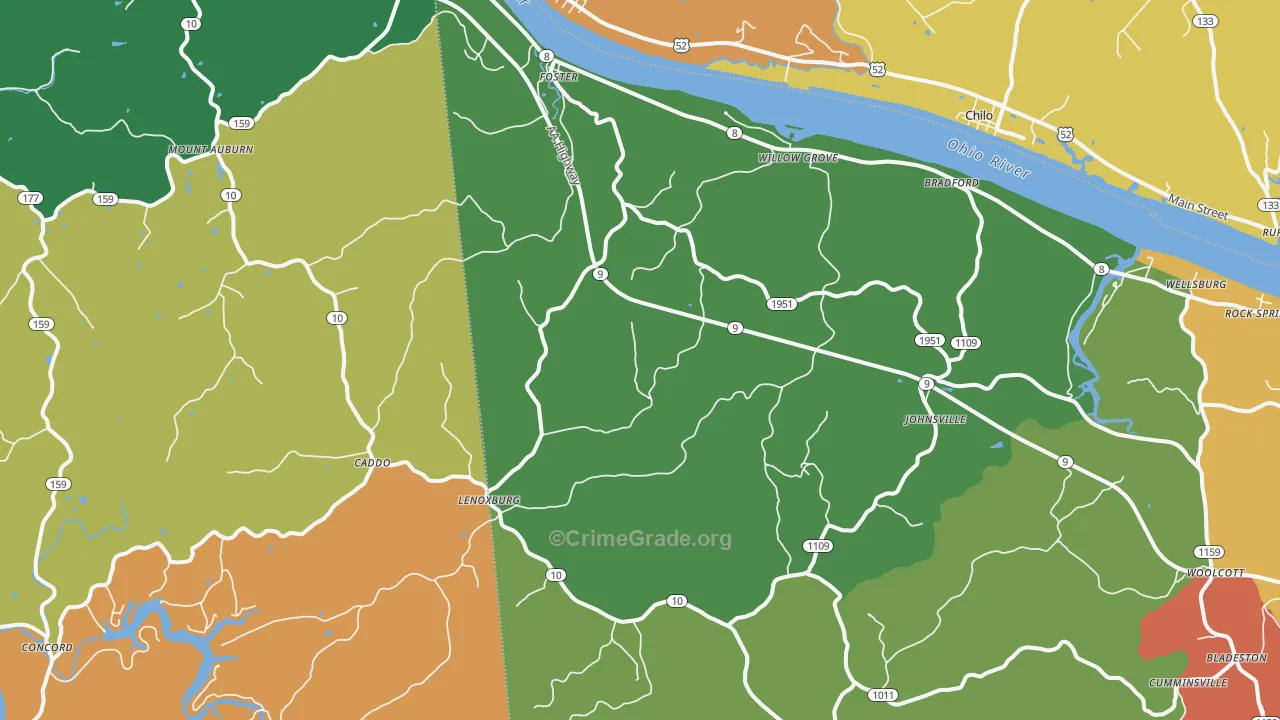 41043, KY Map of Theft Rates
