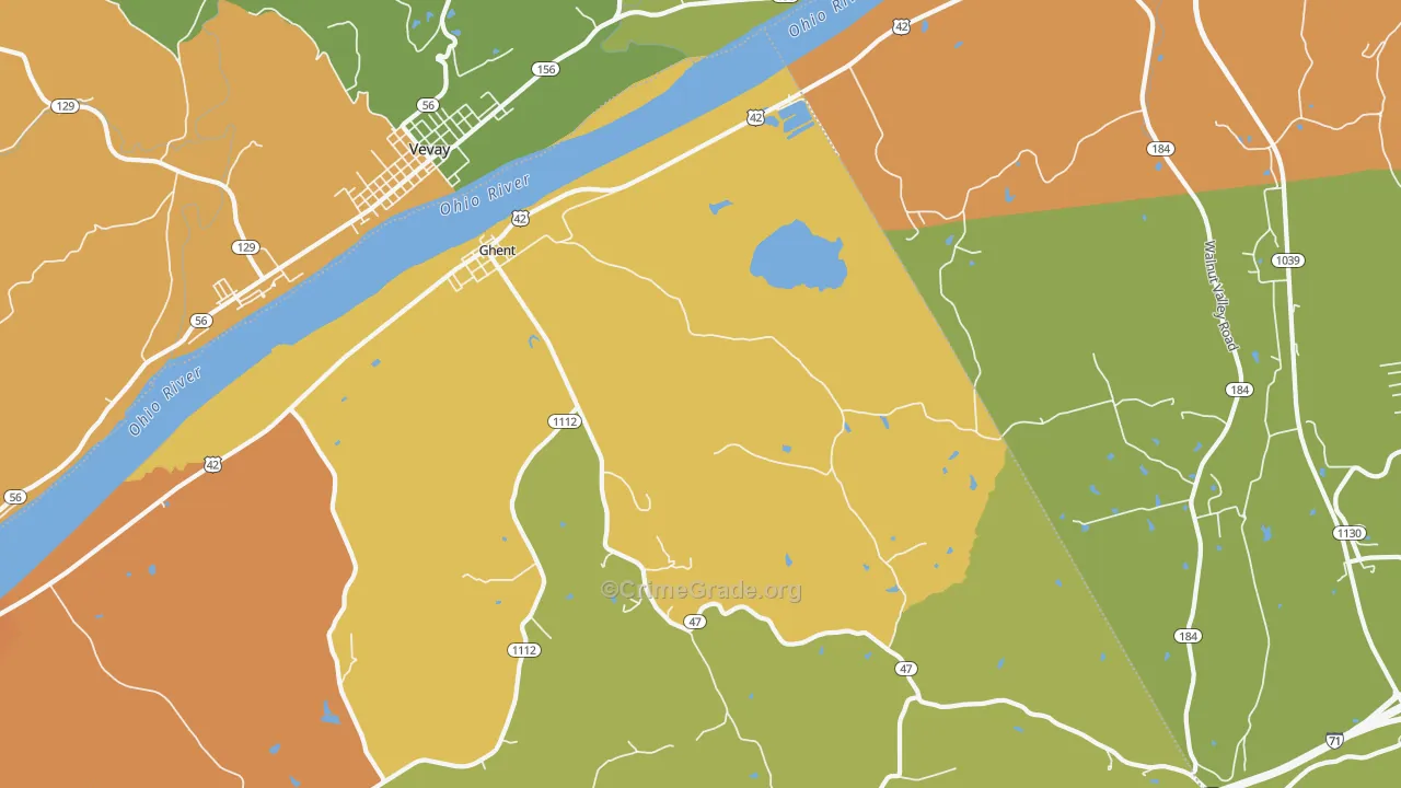 41045, KY Map of Theft Rates