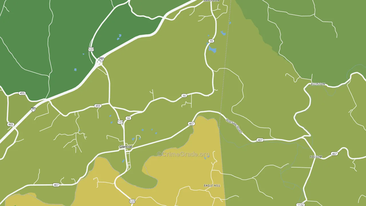 41046, KY Map of Theft Rates