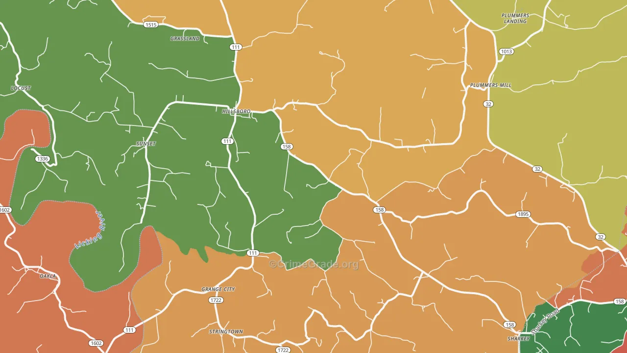 41049, KY Map of Theft Rates