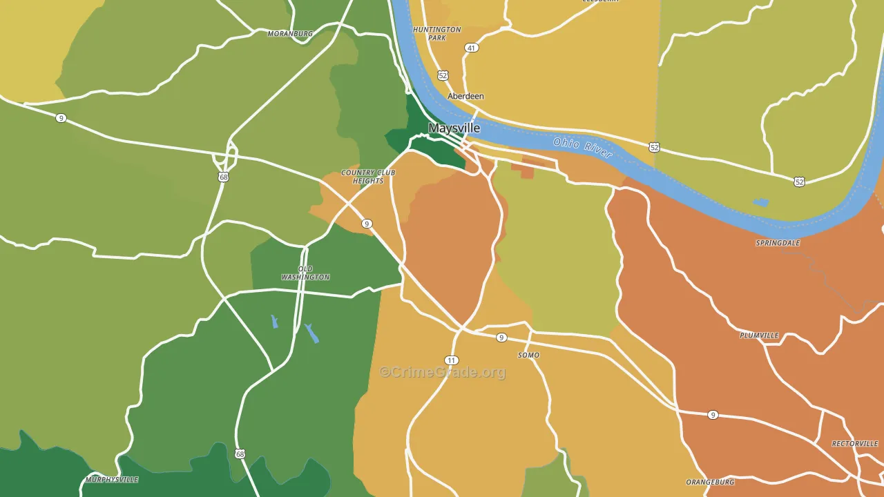 41056, KY Map of Theft Rates