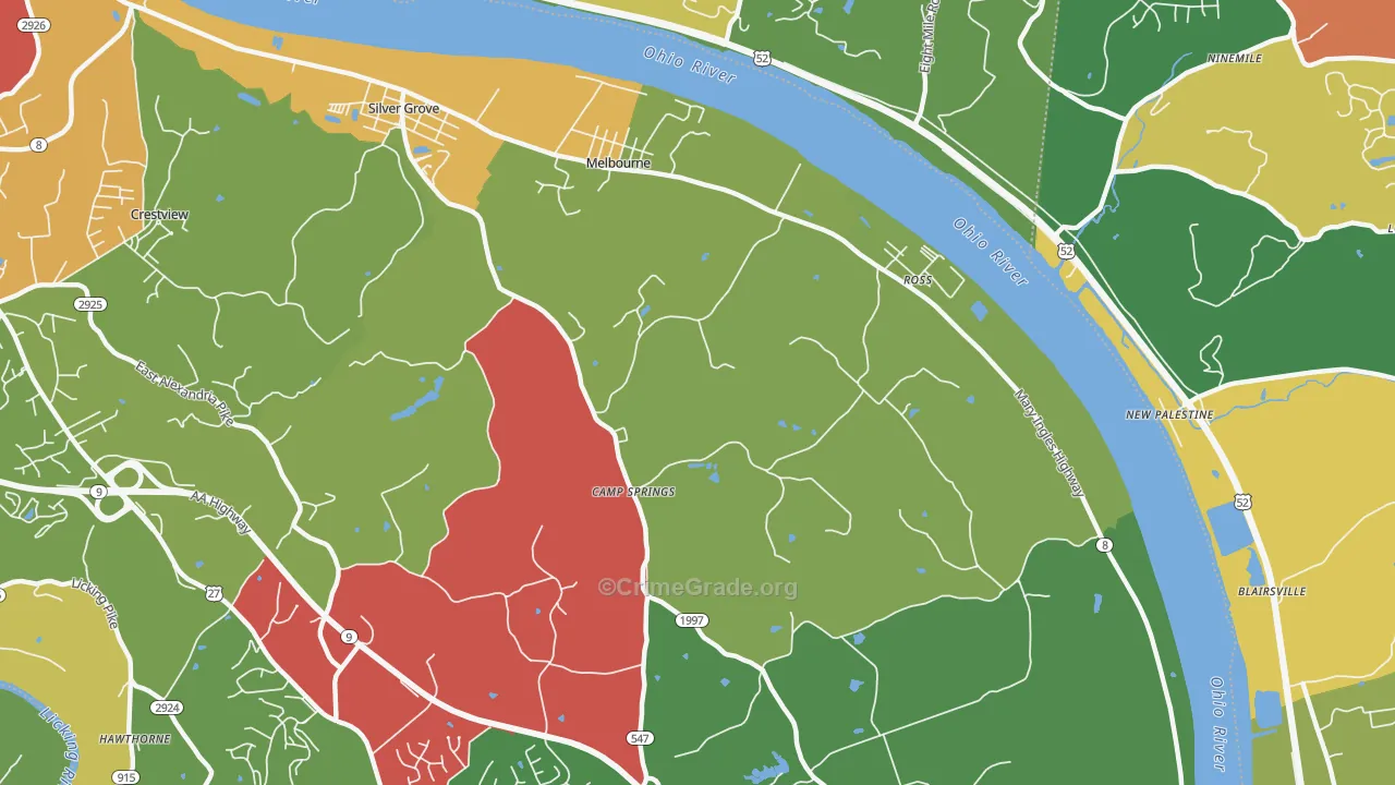 41059, KY Map of Theft Rates