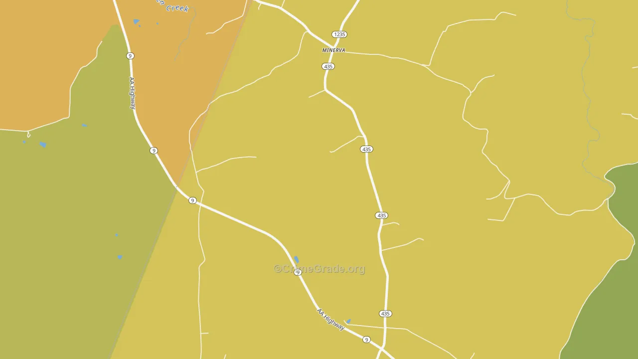 41062, KY Map of Theft Rates