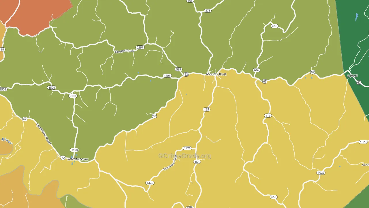 41064, KY Map of Theft Rates