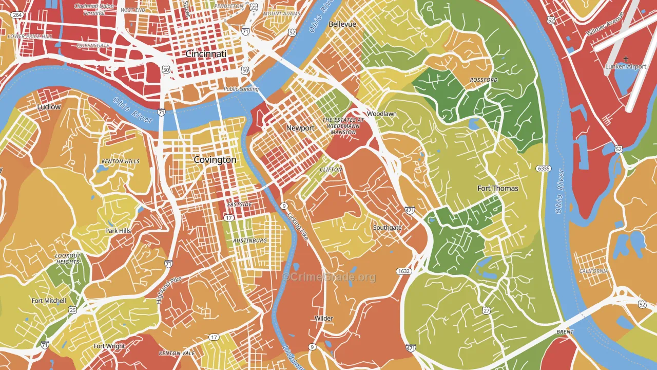 41071, KY Map of Theft Rates