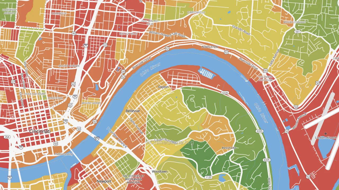 41074, KY Map of Theft Rates