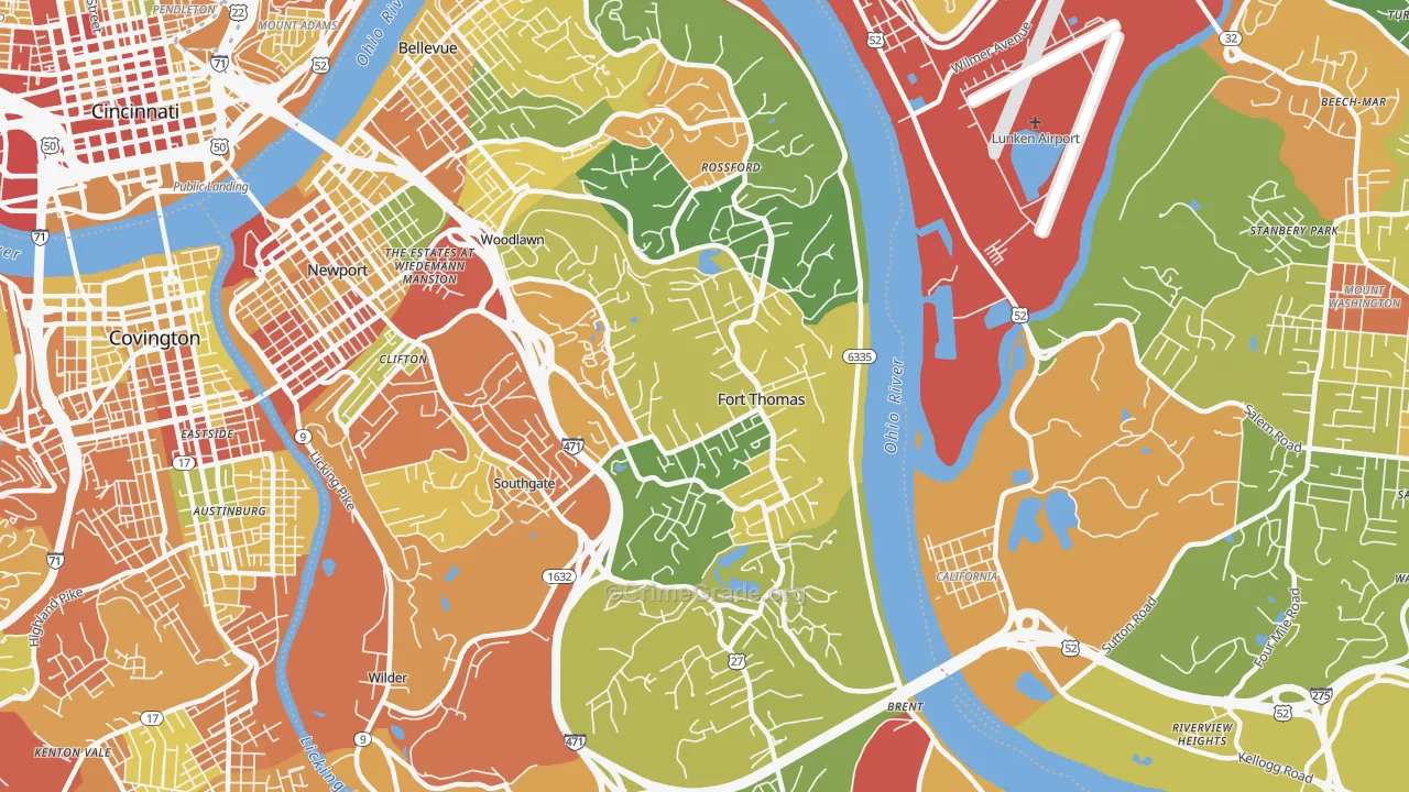 41075, KY Map of Theft Rates