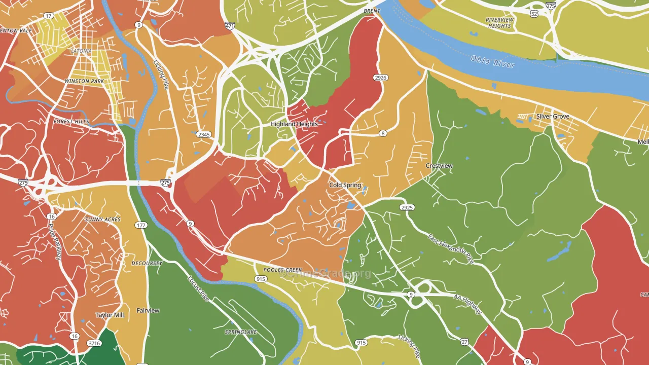 41076, KY Map of Theft Rates