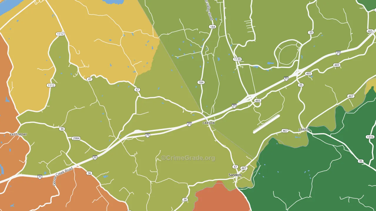 41083, KY Map of Theft Rates