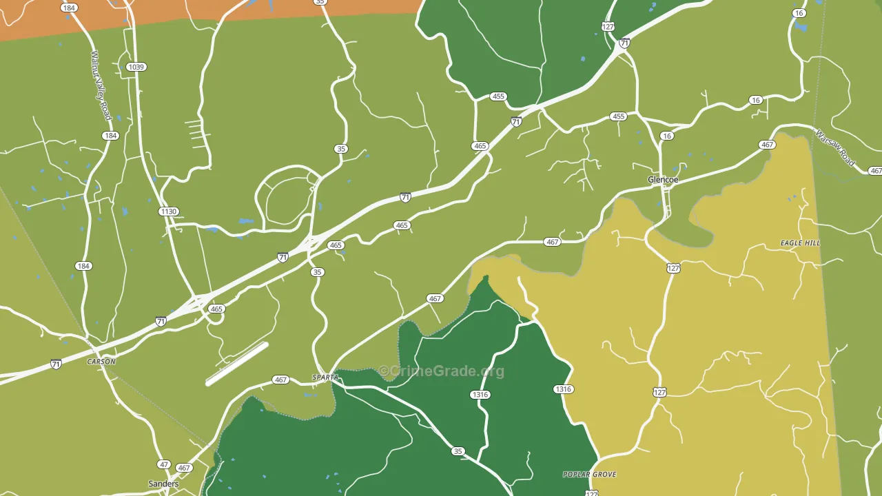 41086, KY Map of Theft Rates