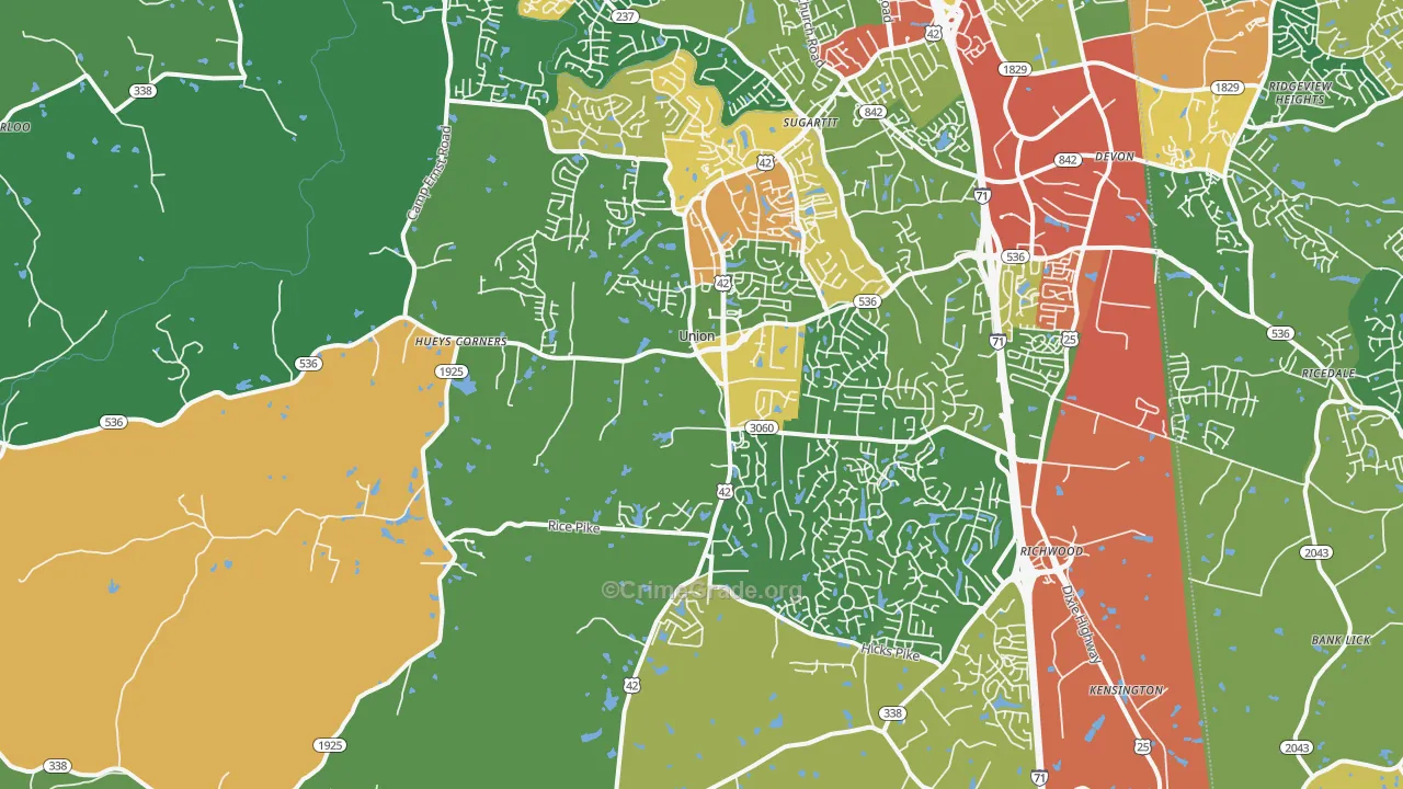 41091, KY Map of Theft Rates