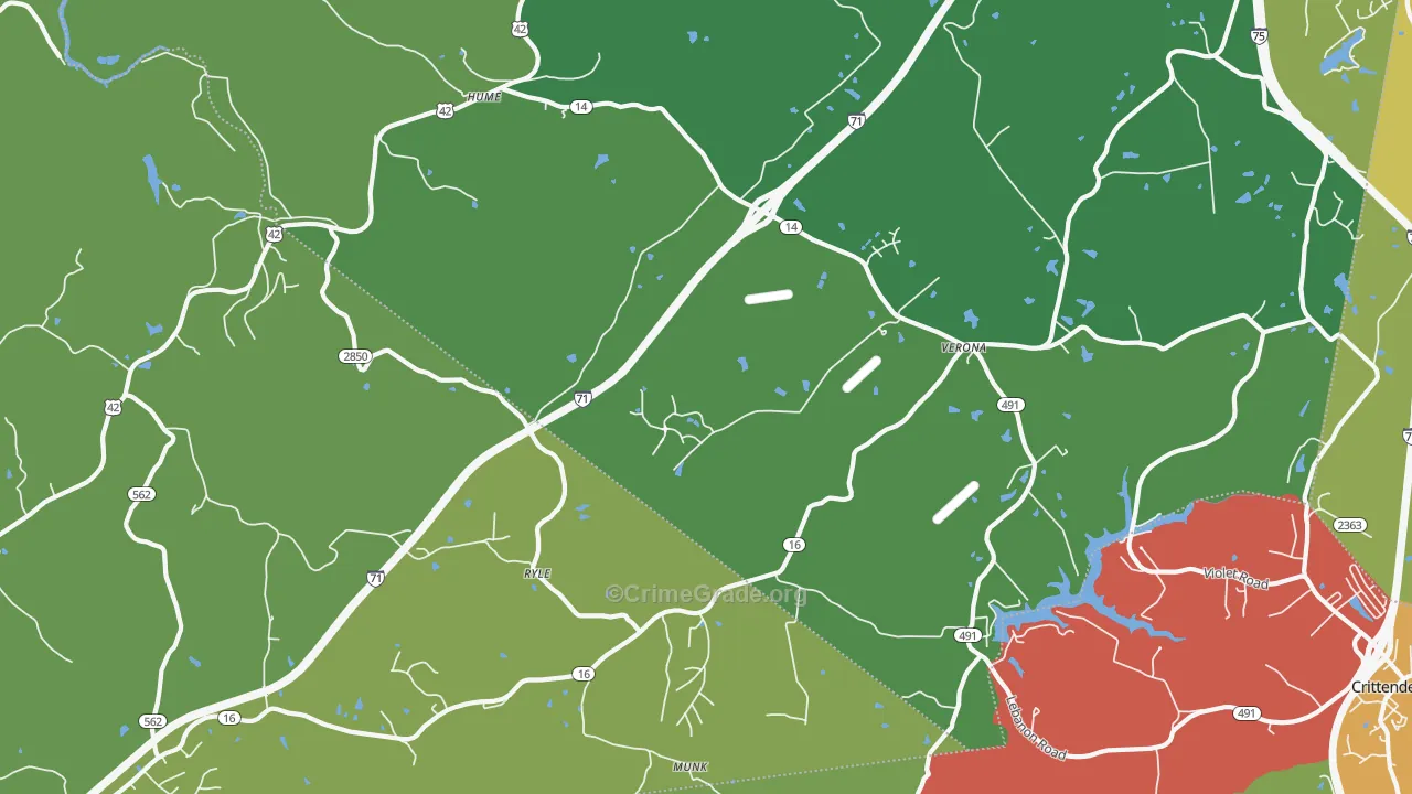 41092, KY Map of Theft Rates