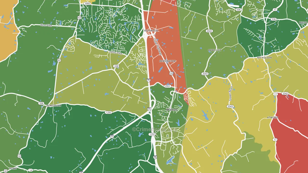 41094, KY Map of Theft Rates