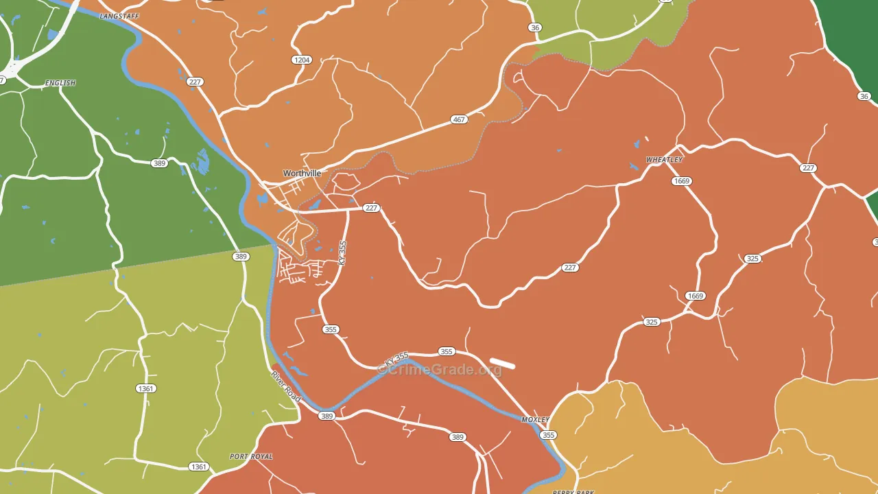 41098, KY Map of Theft Rates