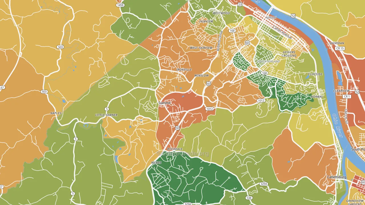 41102, KY Map of Theft Rates
