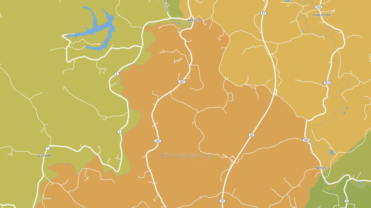 41121, KY Map of Theft Rates