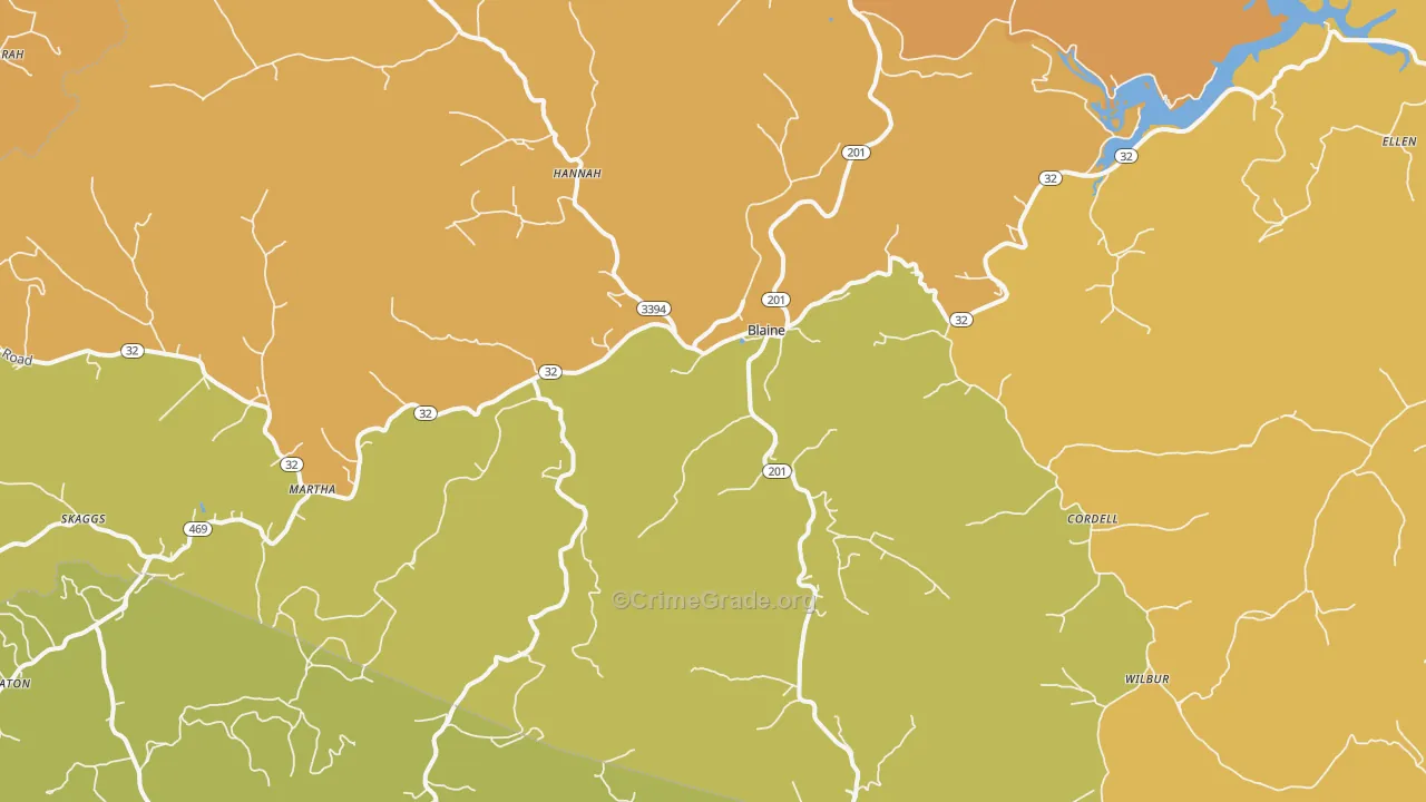 41124, KY Map of Theft Rates